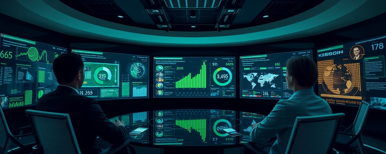 innovative digital contact, engaging presence, visualizing data exchange, photorealistic, virtual conference room with holographic displays, highly detailed, interactive dashboards, 4k resolution, green and black hues, diffused lighting, shot with a 50mm standard lens.